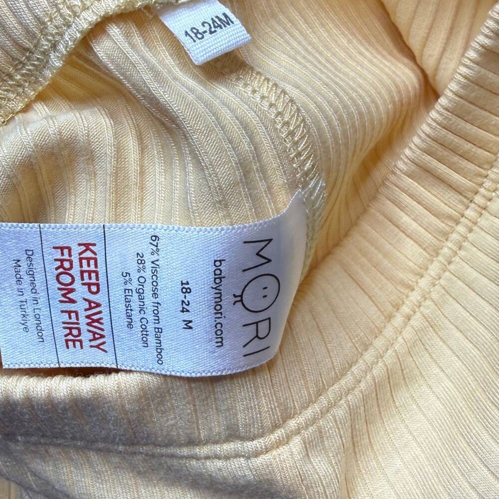 NWT MORI Organic Cotton Bamboo Ribbed Toddler Baby Pajamas Set 18-24M - Picture 2 of 7